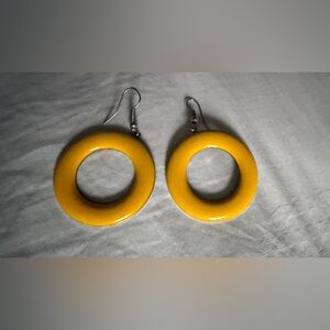 Yellow Hoop Earrings